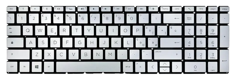 Tastiera per HP Pavilion 15-cw0998nl (4XW71EA) - Silver, Retroilluminata