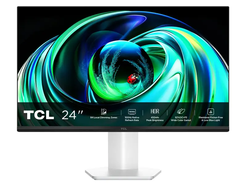 TCL 24G54 Monitor PC 60,5 cm (23.8") 1920 x 1080 Pixel Full HD QLED Bianco