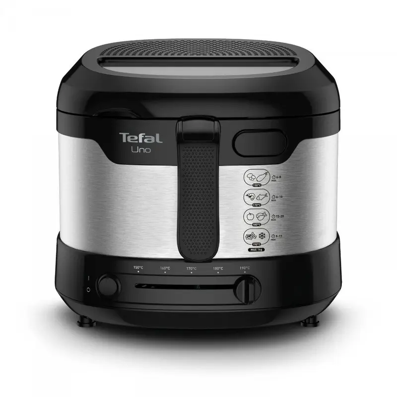 Tefal Uno FF215D Singolo 1,8 L Indipendente 1600 W Friggitrice Nero, Acciaio inox