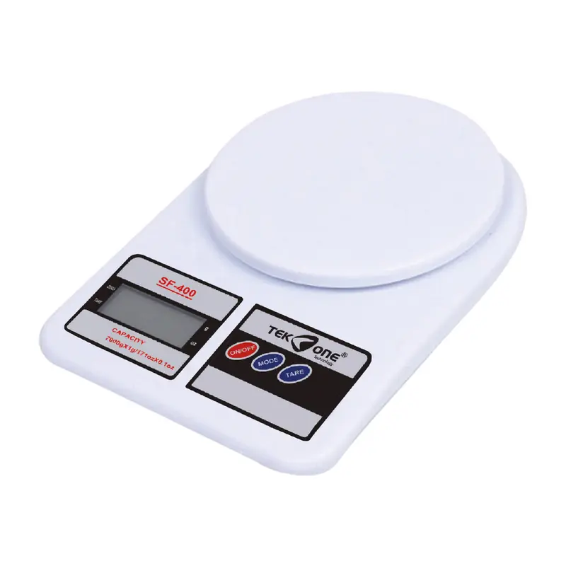 TekOne Bilancia da cucina digitale con piattello - Capacità 7kg bianco