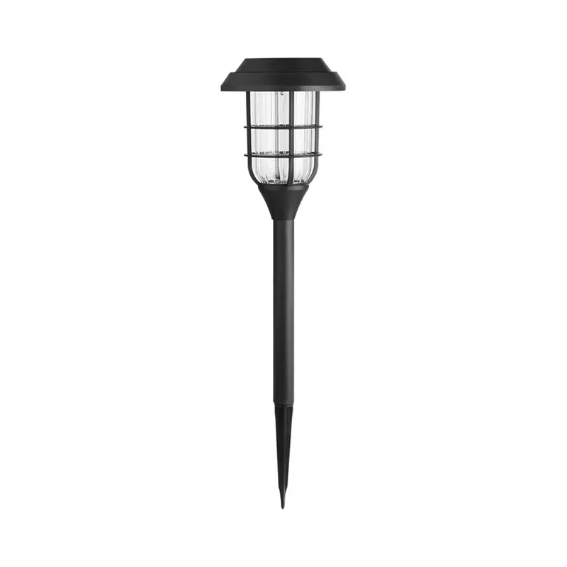 Tekone Luce Solare da Giardino LED con Picchetto – Batteria NiMH 300mAh, Design Classico Nero