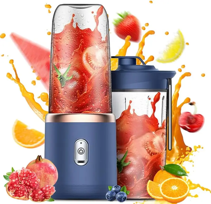 Tekone Mini Frullatore Portatile Ricaricabile – 400ml, 6 Lame, Batteria 1500mAh, 40W