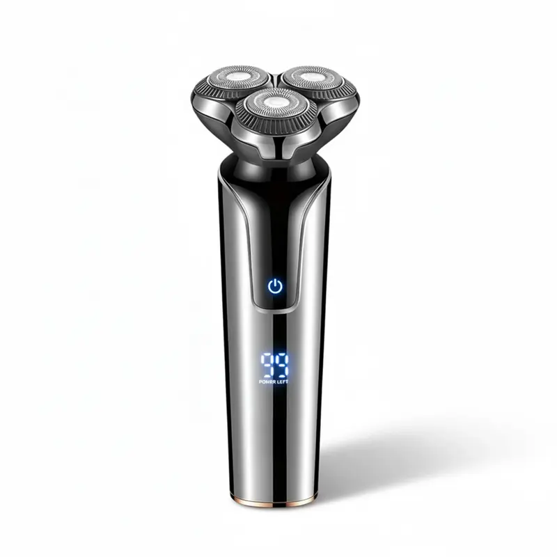 Tekone Rasoio Elettrico Ricaricabile con Tripla Testina Rotante e Display Batteria