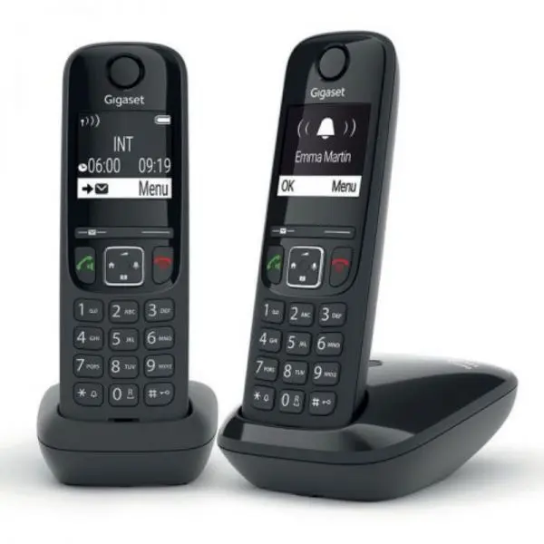 TEL.CORDLESS AS690 DUO KIT VIVAVOCE BLACK GIGASET