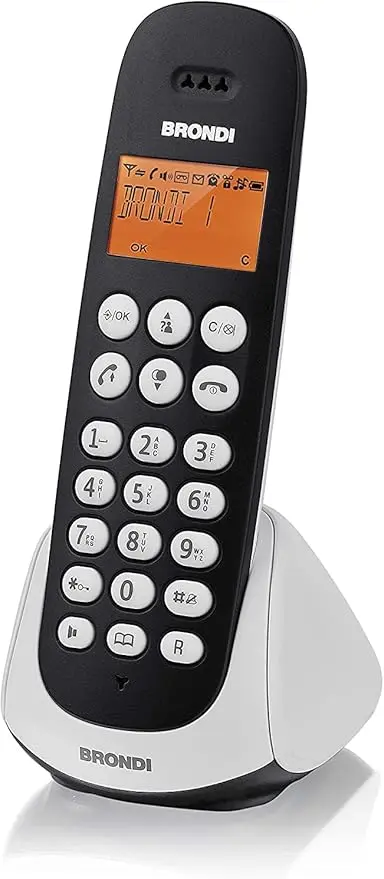 TEL.CORDLESS BRONDI ADARA VIVAVOCE WH/BLACK