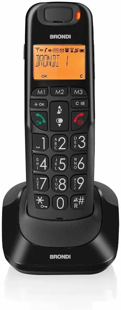 TEL.CORDLESS BRONDI BRAVO BRIGHT NERO BIG DIG. CON VIVAVOCE