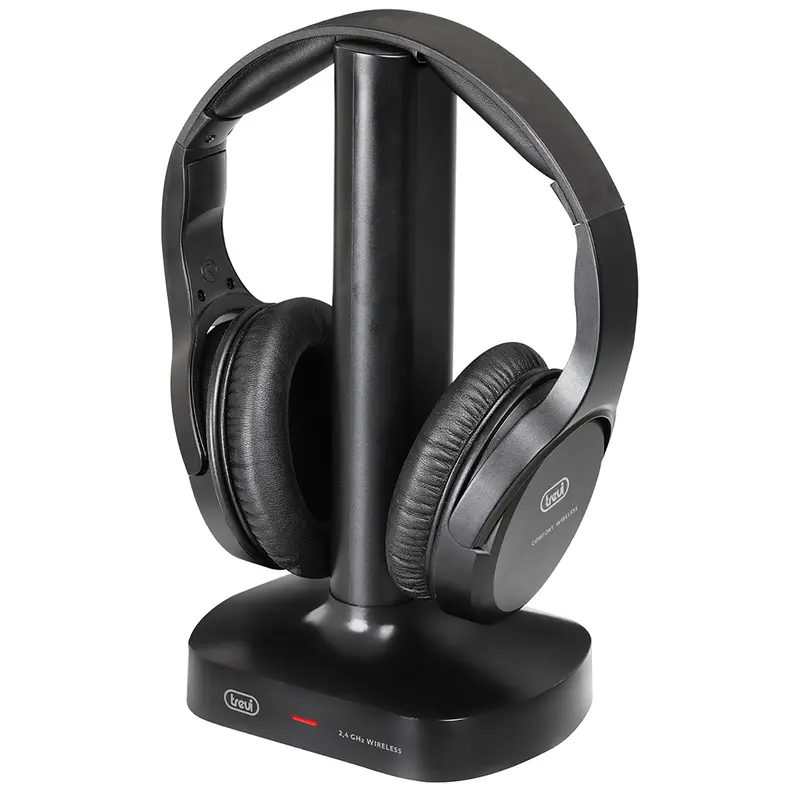 Trevi FRS 1480 R Cuffia per TV wireless a radiofrequenza ricaricabile, portata fino a 30 metri, ingresso stereo jack 3.5 mm e digitale ottico, cavo incluso