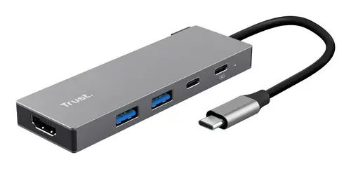 TRUST ADATTATORE DOCKING STATION MULTIPORT 5 IN 1, 1 HDMI 4K(60HZ), 1 USB-C PD, 1 USB-C, 2 USB-A 3.2
