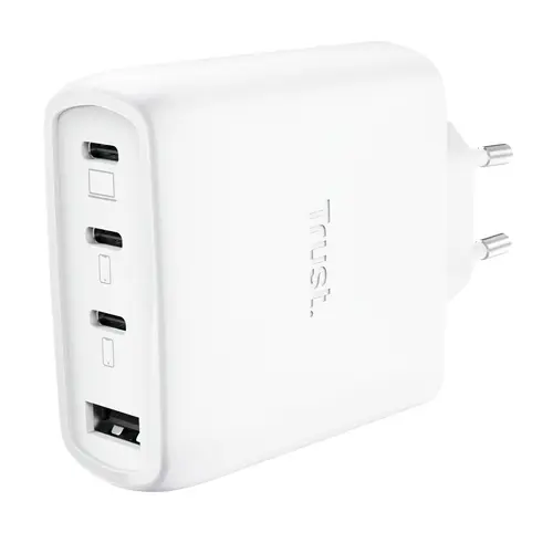 TRUST ALIMENTATORE/CARICABATTERIA 65W 4 PORTE (3 USB-C, 1 USB-A) GAN - CAVO RICARICA 2M INCLUSO - PL