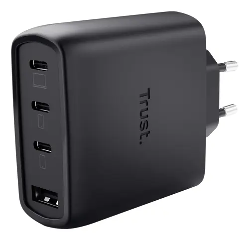 TRUST ALIMENTATORE/CARICABATTERIA 65W 4 PORTE (3 USB-C, 1 USB-A) GAN - CAVO RICARICA 2M INCLUSO - PL