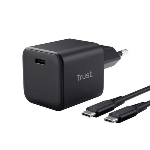 TRUST ALIMENTATORE/CARICABATTERIA 65W ULRTACOMPATTO USB-C GAN - CAVO RICARICA INCLUSO - PLASTICA RIC