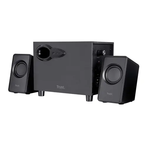 TRUST SET ALTOPARLANTI SPEAKERS 2.1 18W PICCO (9W RMS) CON SUB WOOFER LEGNO - AVORA - NERO