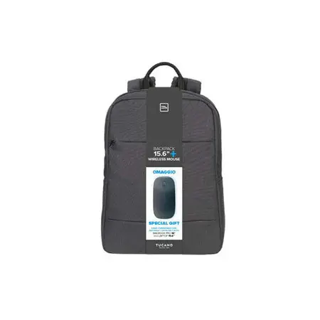 TUCANO ZAINO + MOUSE WIRELESS BUNDLE,PER LAPTOP FINO 15,6,CON TASCA FRONTALE E LATERALI