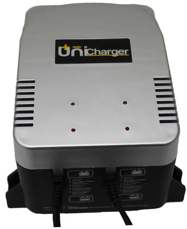 Unichargerpermette di caricare 2 batterie contemporaneamente