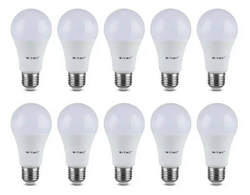 V-TAC KIT 10 PZ Lampadina LED E27 8,5W A60 4000K SKU 217261 VT-2099