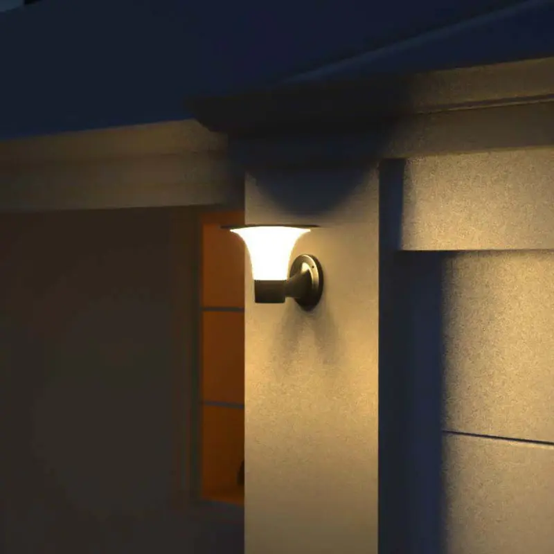 V-TAC Lampada LED 15W 1900lm da Muro con Pannello Solare e Batteria LiFePO4 3.2V + Sensore di Movimento Colore Nero CCT 4000K+6000K IP65