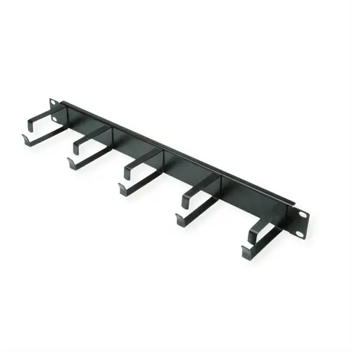 VALUE 19" 1UH GESTIONE CAVI, G - TYPE, 5 GANCI, NERO