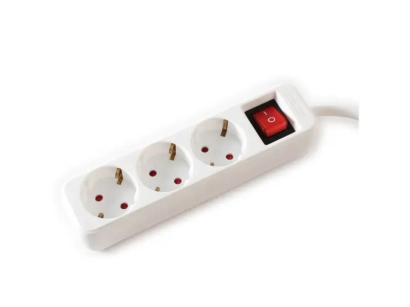 VALUE POWER STRIP, 3X, CON INTERRUTTORI, BIANCO, 1.5M, SHUKO