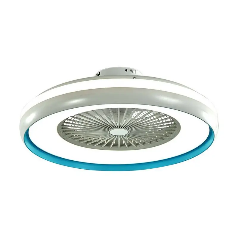 Ventilatore LED da Soffitto a Scatola con Motore a Corrente Alternata da 45W 3000lm e Telecomando CCT 3in1 grigioe blu 217934 VT-5022