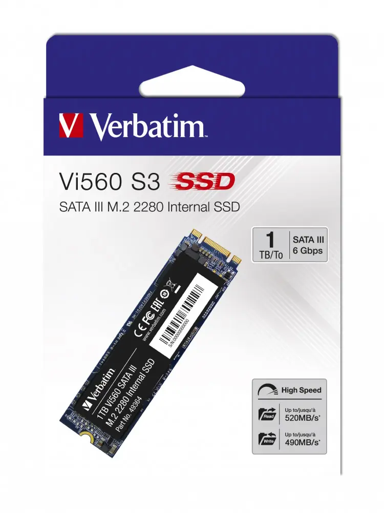 VERBATIM SSD INTERNO VI560 S3 1TB M.2 SATA R/W 520/500