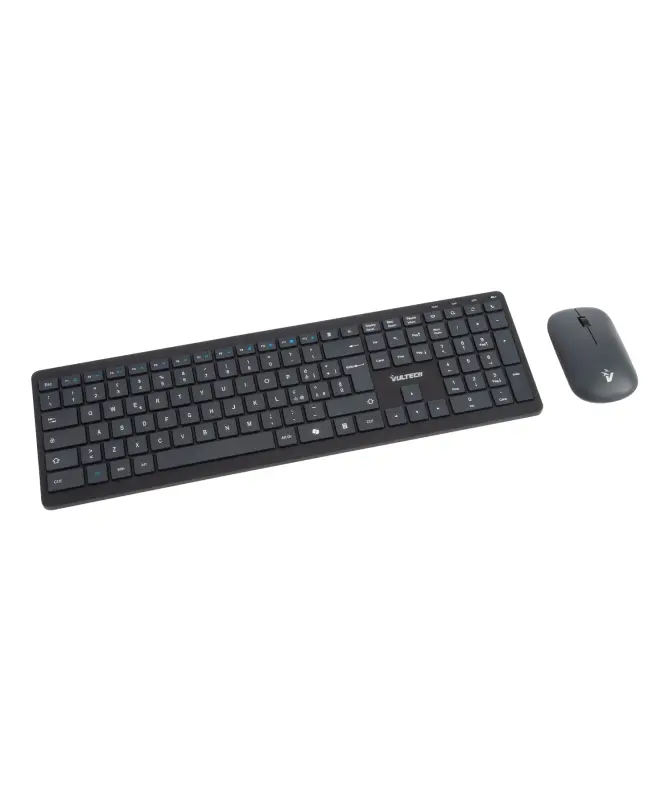 VULTECH TASTIERA E MOUSE BUNDLE, WIRELESS LOW PROFILE A FORBICE, TASTI FUNZIONALI, 2000DPI REGOLABIL