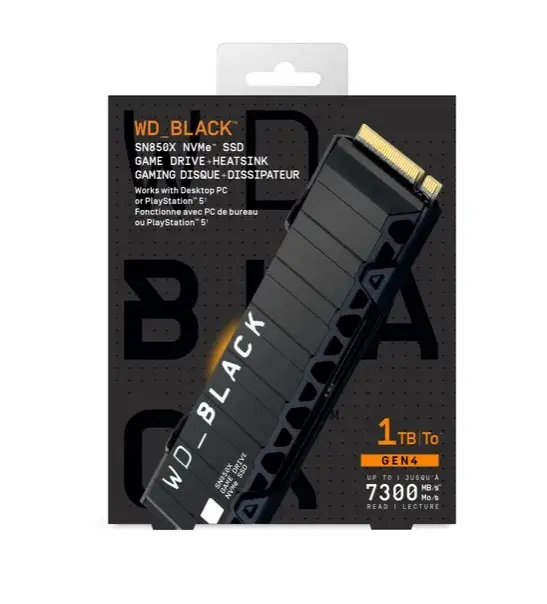 WD_BLACK SN850X NVMe SSD 1 TB M.2 2280 PCIe 4.0 mit Kühlkörper