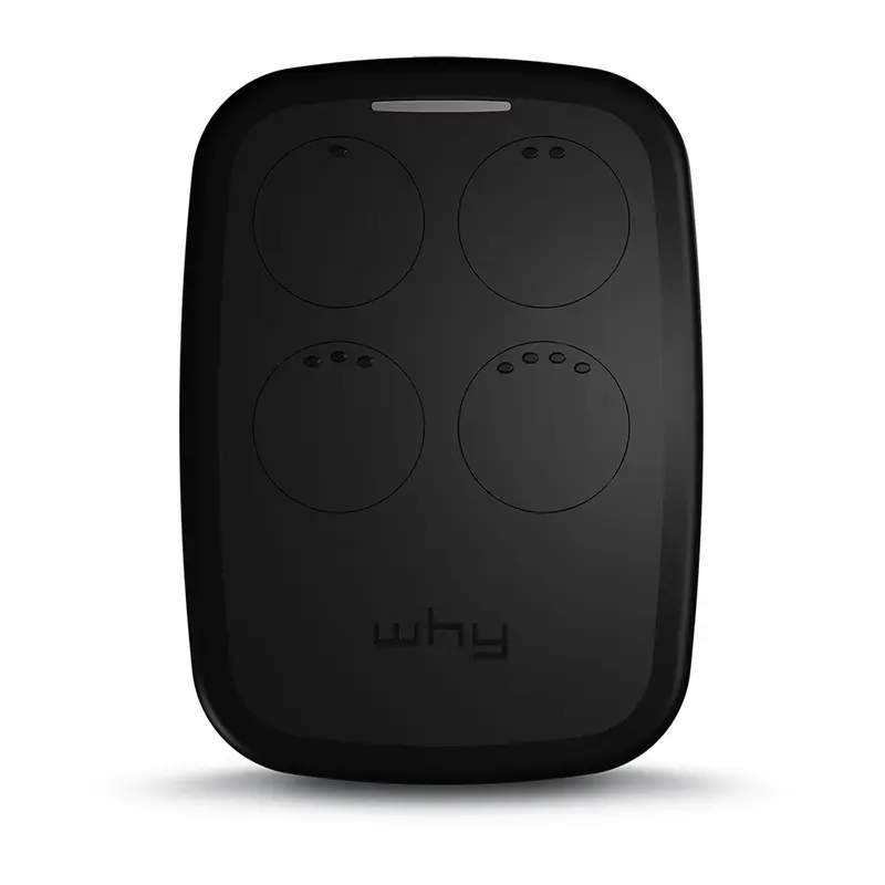 WHY EVO NOA Licorice Black Radiocomando Multifrequenza da 280 a 868 MHz Apricancello Rolling Code Codice Fisso Autoapprendente 4 in 1 Telecomando Garage Cancello Programmabile Ergonomico Lungo Raggio
