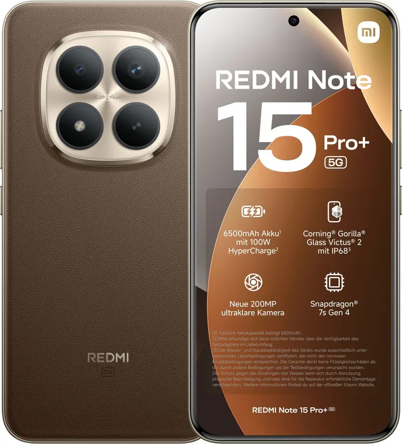 Xiaomi Redmi Note 15 Pro+ 12/512GB 5G Mocha Brown | 200MP 6500mAh