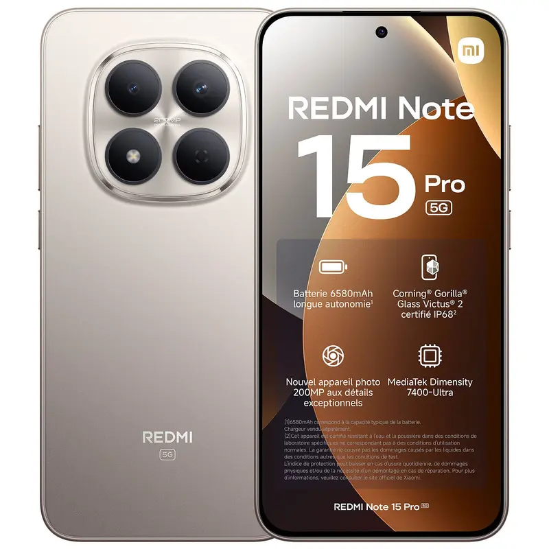 XIAOMI REDMI NOTE 15 PRO 8+256GB DS 5G TITANIUM COLOR