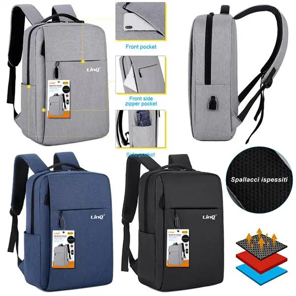 ZAINO NOTEBOOK 15.6 GRIGIO PN